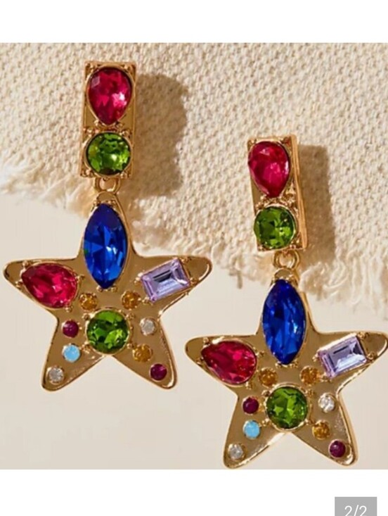 Free People Jewelry - Free People NancyAnn Star Dangle Rhinestone Earrings